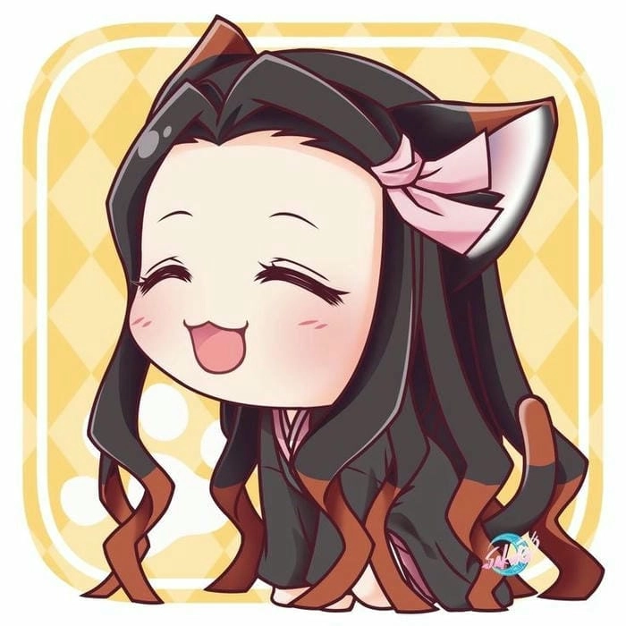 Mẫu vẽ nezuko chibi đơn giản cho người mới