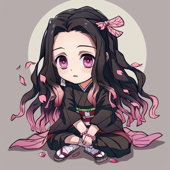 Hình cute nezuko chibi running đang hot