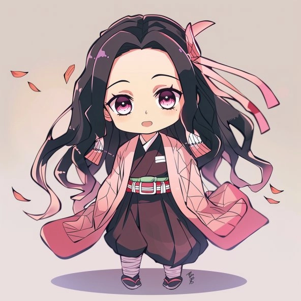 Tô màu với nezuko chibi para colorear đáng yêu
