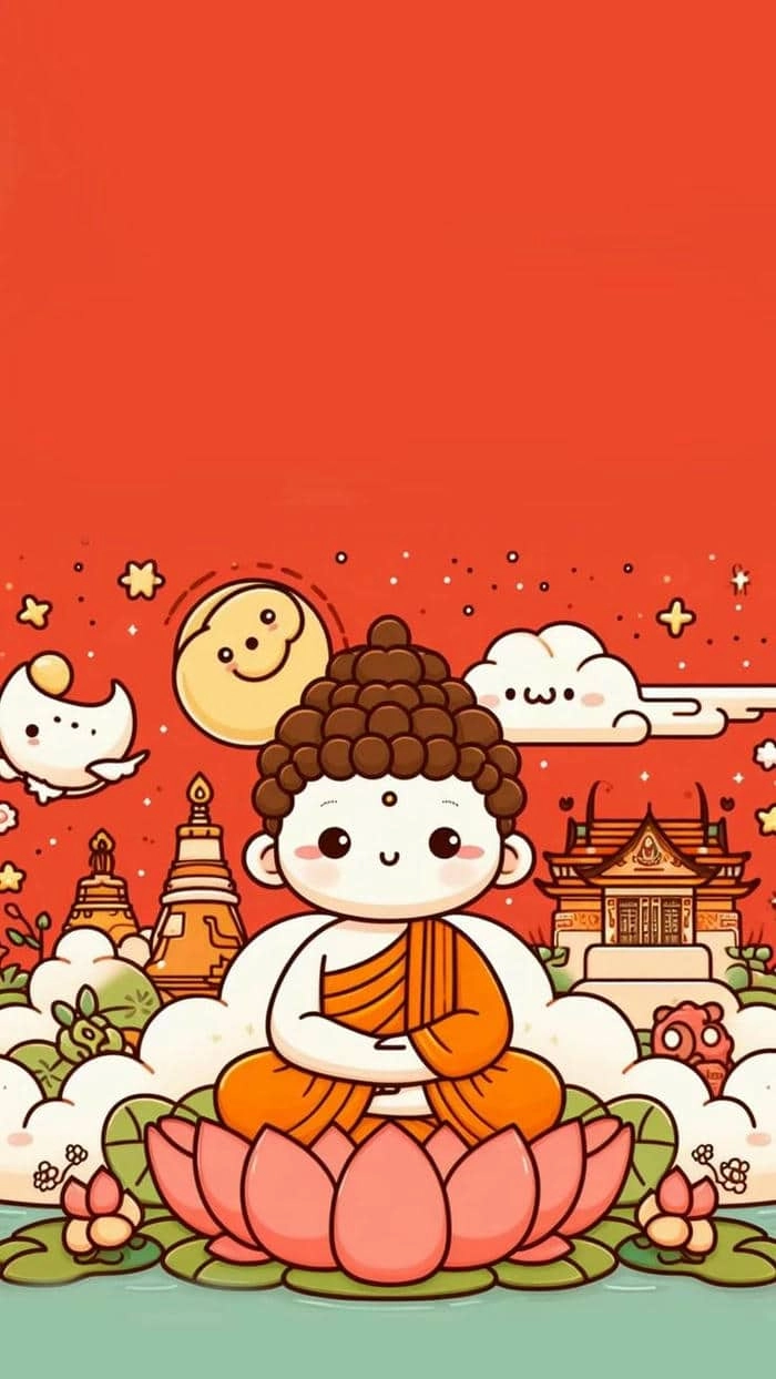 Trang trí tinh tế cùng tượng phật gốm chibi