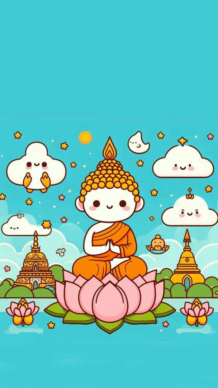 Tìm bình yên qua ảnh chibi niệm phật