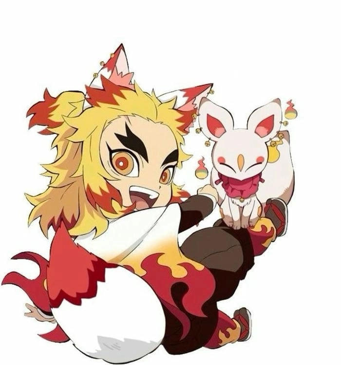 Cặp đôi đối đầu akaza x rengoku chibi