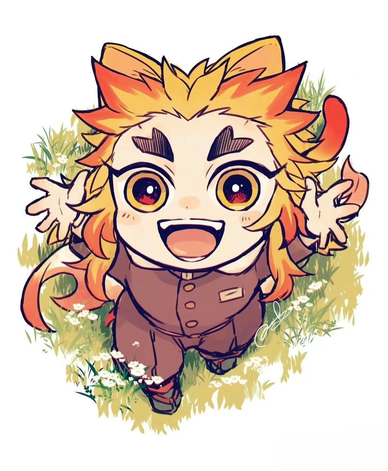 Tập tô màu cùng mẫu vẽ rengoku chibi