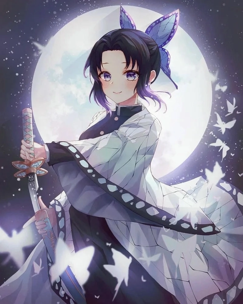 Biểu cảm nhẹ nhàng với shinobu buồn