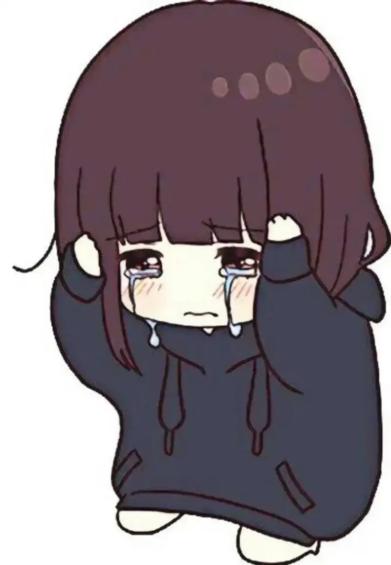 Cảm nhận hình chibi buồn khóc chan chứa nước mắt