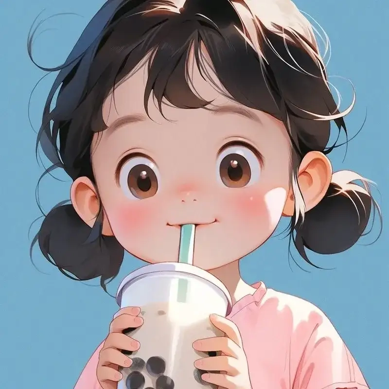 Ảnh chibi uống trà sữa khiến tim tan chảy