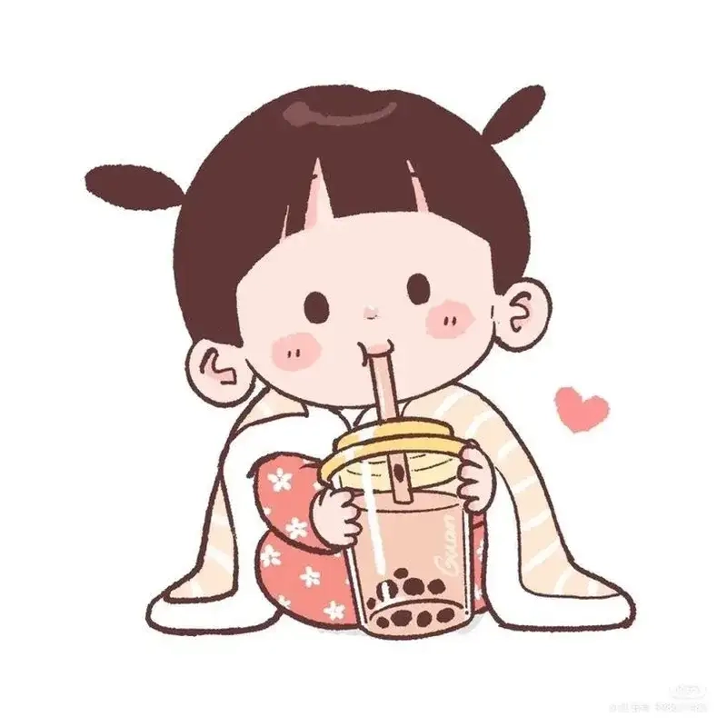 Tik tok ảnh gấu trúc cute chibi uống trà sữa siêu dễ thương