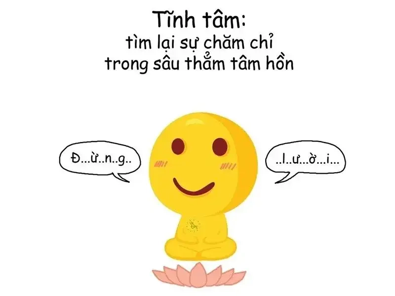 Tinh thần nhẹ nhàng với meme tâm phải tịnh