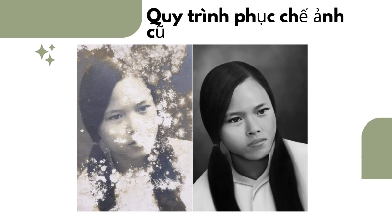 Quy trình phục chế ảnh cũ bị mờ rách chi tiết