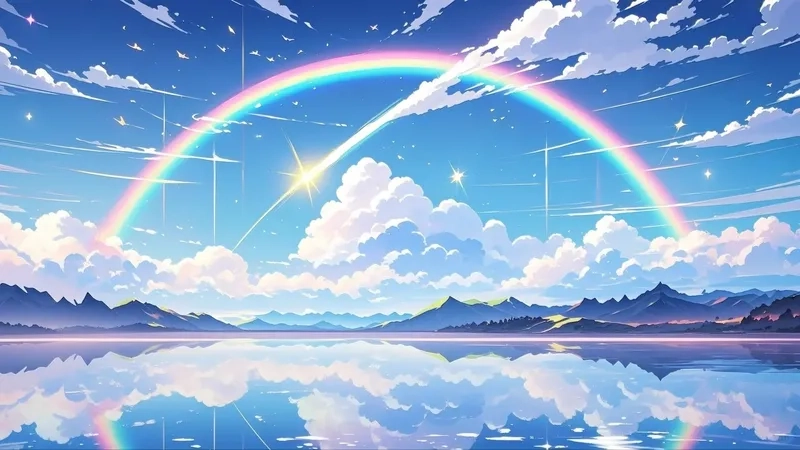 Bầu trời anime full hd sắc nét như thật trên màn hình