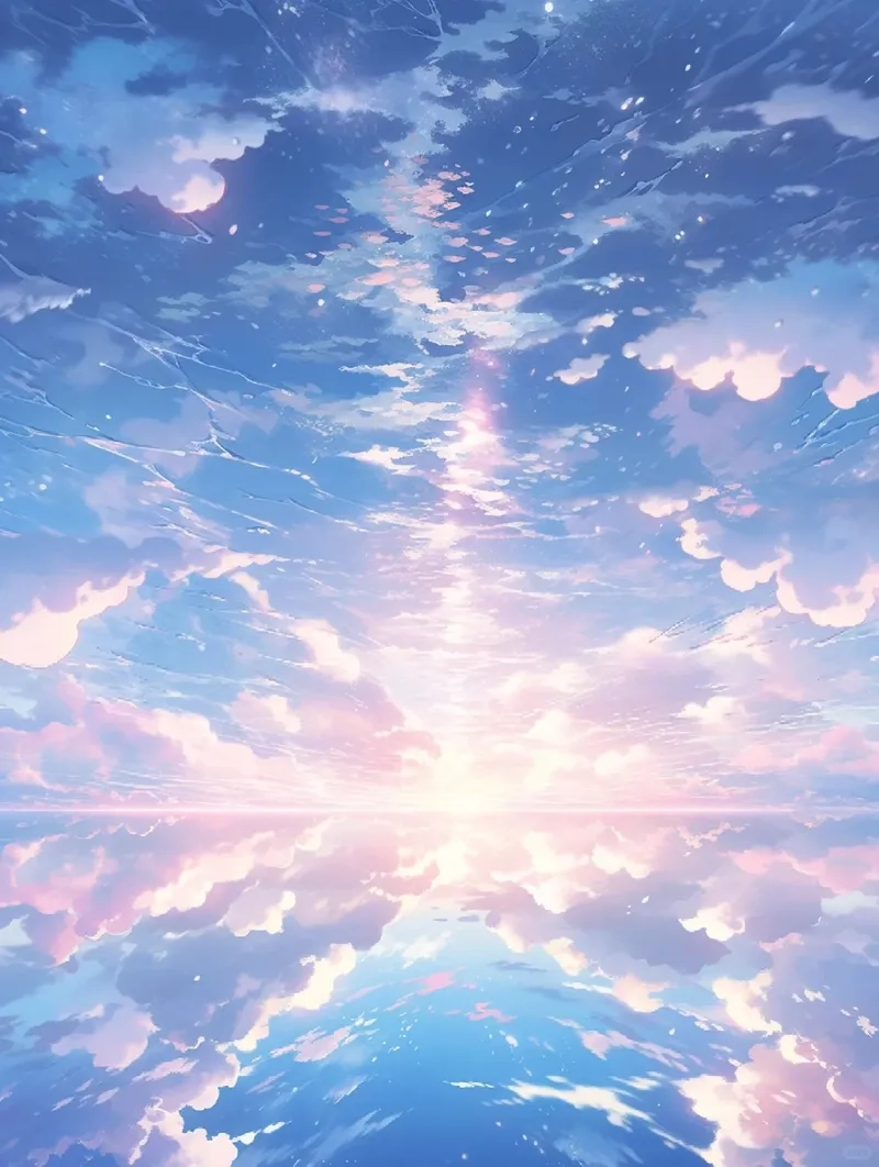 Bầu trời anime hình nền điện thoại sống động và mát mắt