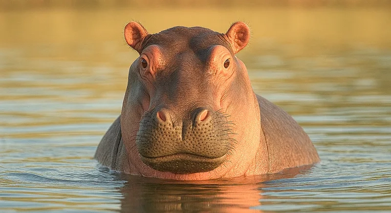 Hình ảnh con hà mã chơi dưới sông Nile