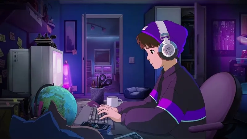 Không gian thẩm mỹ tuyệt vời lo-fi anime aesthetic