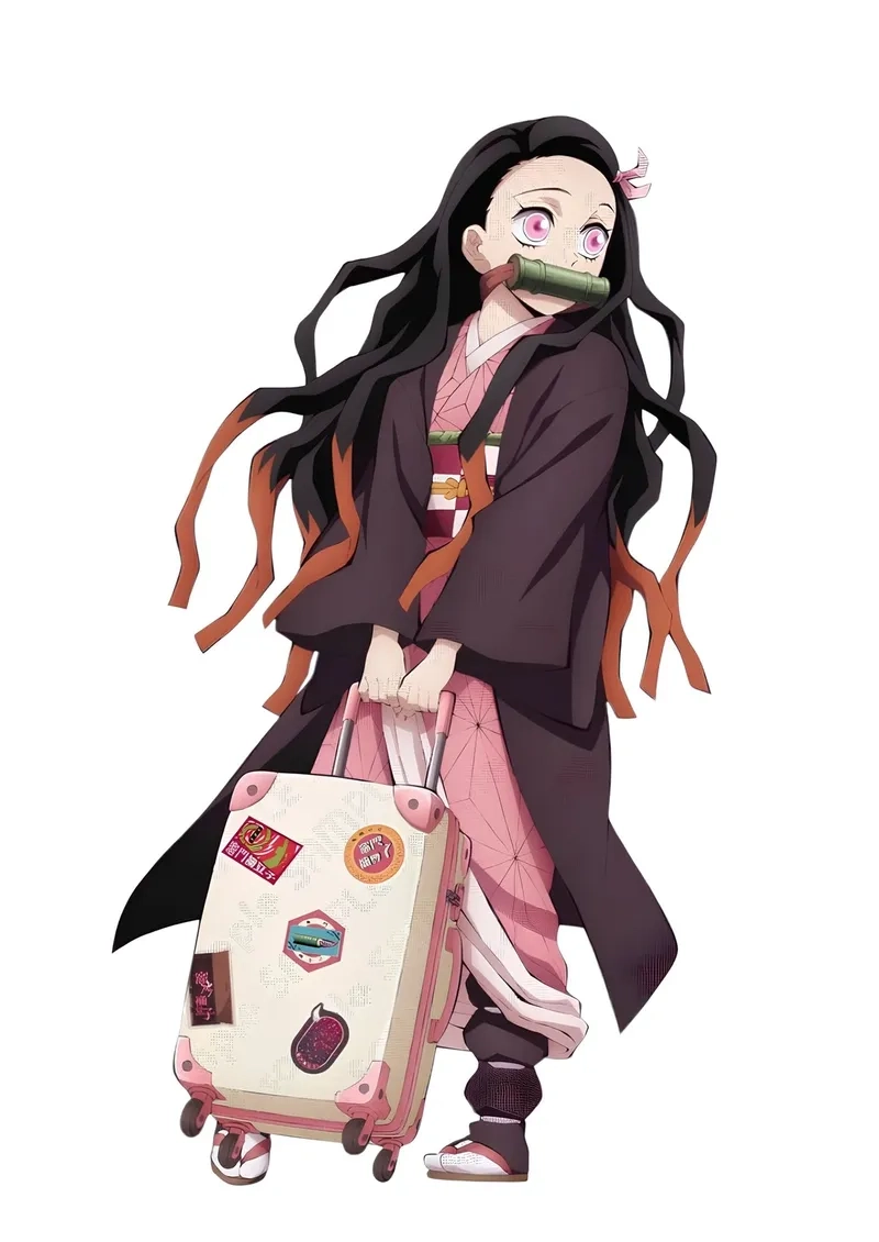 Nezuko phiên bản quỷ nổi bật với đôi mắt đỏ rực